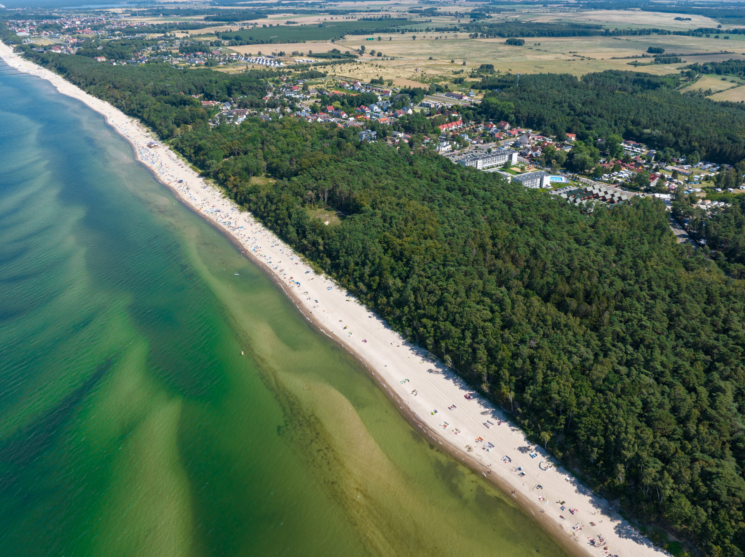 Plaża w Pustkowie z lotu ptaka